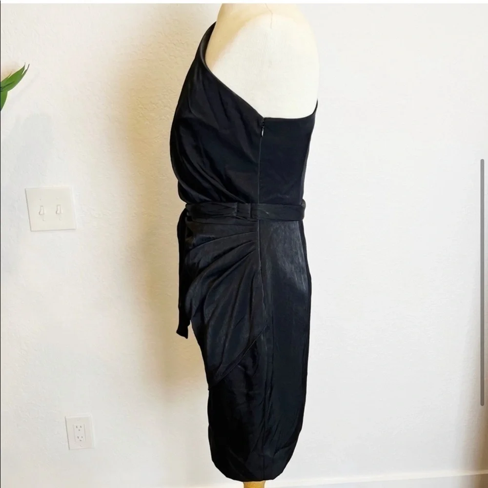Aidan Mattox One-Shoulder Puff-Sleeve Dress
